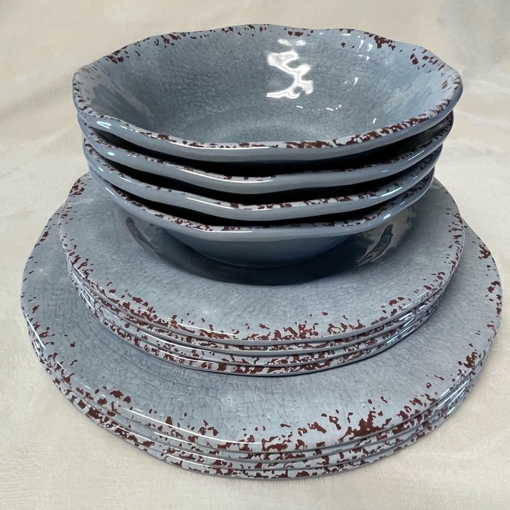 Blue Melamine Dish Set / Pier 1 Imports